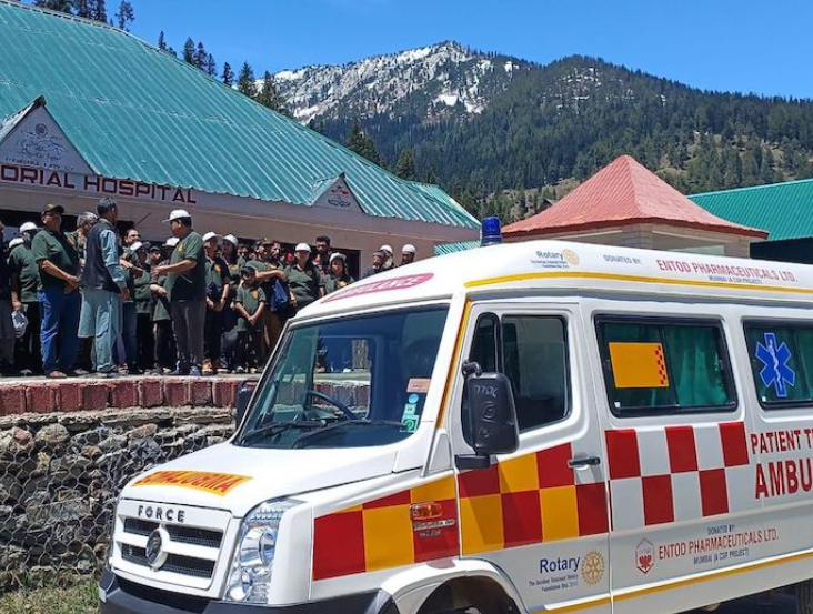 Bringing Hope Closer: ENTOD Pharma and Rotary Club Deliver Ambulance to Remote Village Near LOC