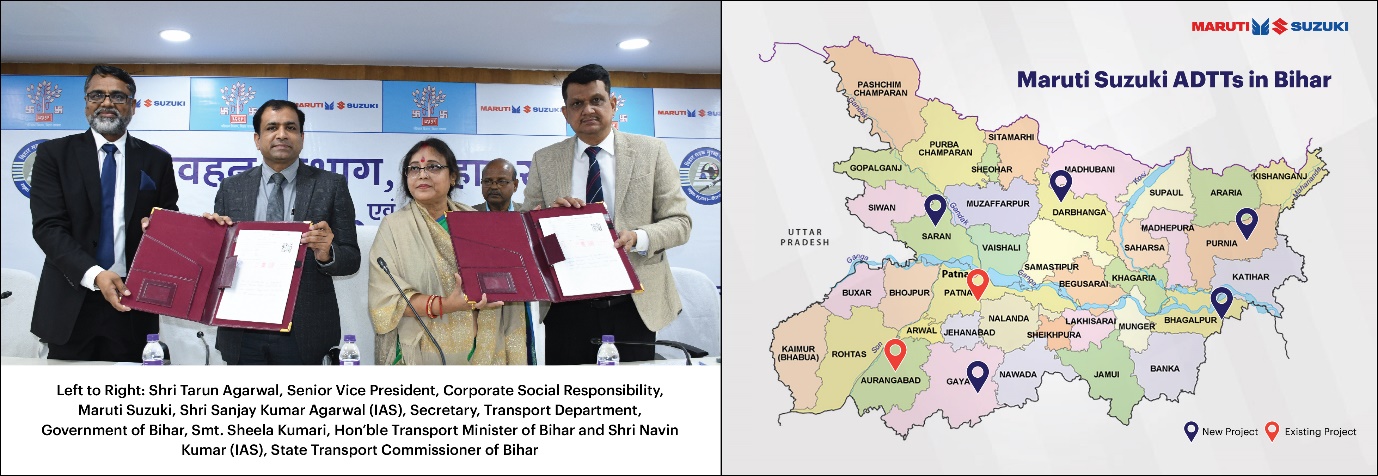 Maruti Suzuki signs MoA with the Transport Dept, Govt of Bihar to automate 5 driving test tracks
